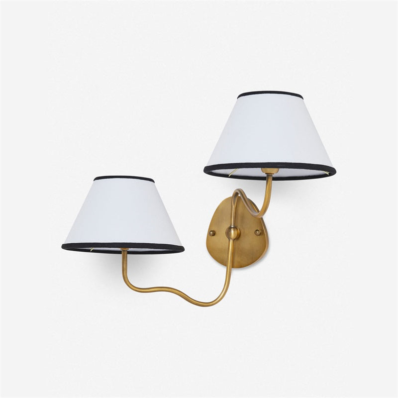 Evynor Applique Murale Laiton Tissu Industriel Vintage - Neutralighting