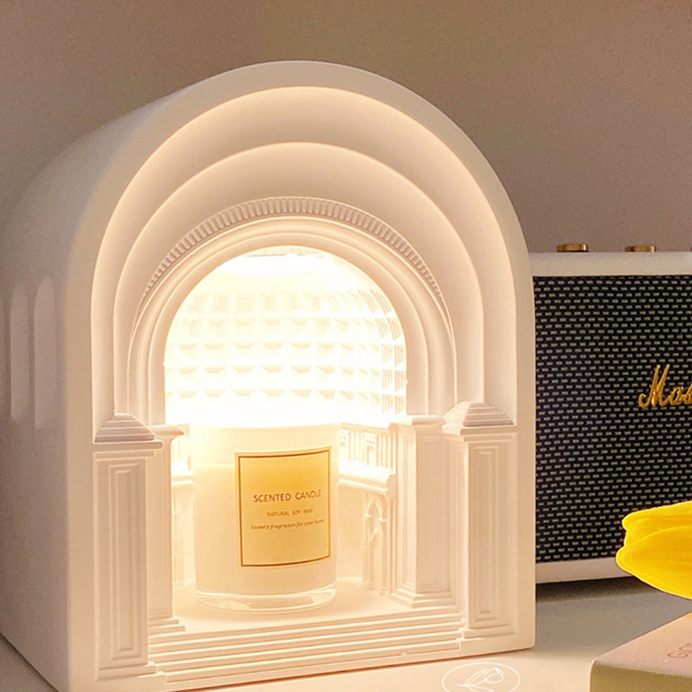 Ray Lampe de Table Dôme Art Deco, Plâtre, Blanc, Chambre/Salon - Neutralighting