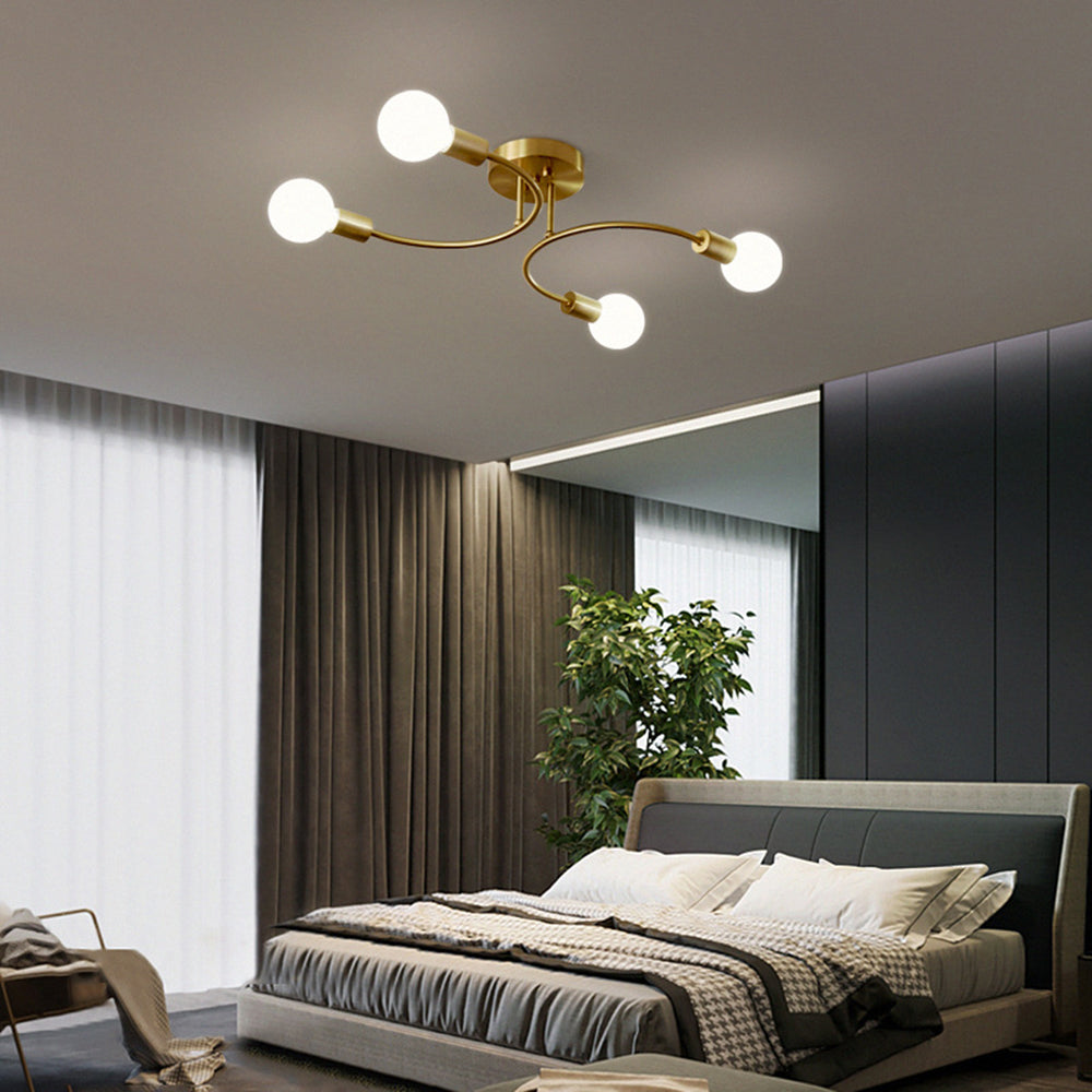 Valentina Plafonnier Boule Moderne, Métal, Doré, Salon - Neutralighting