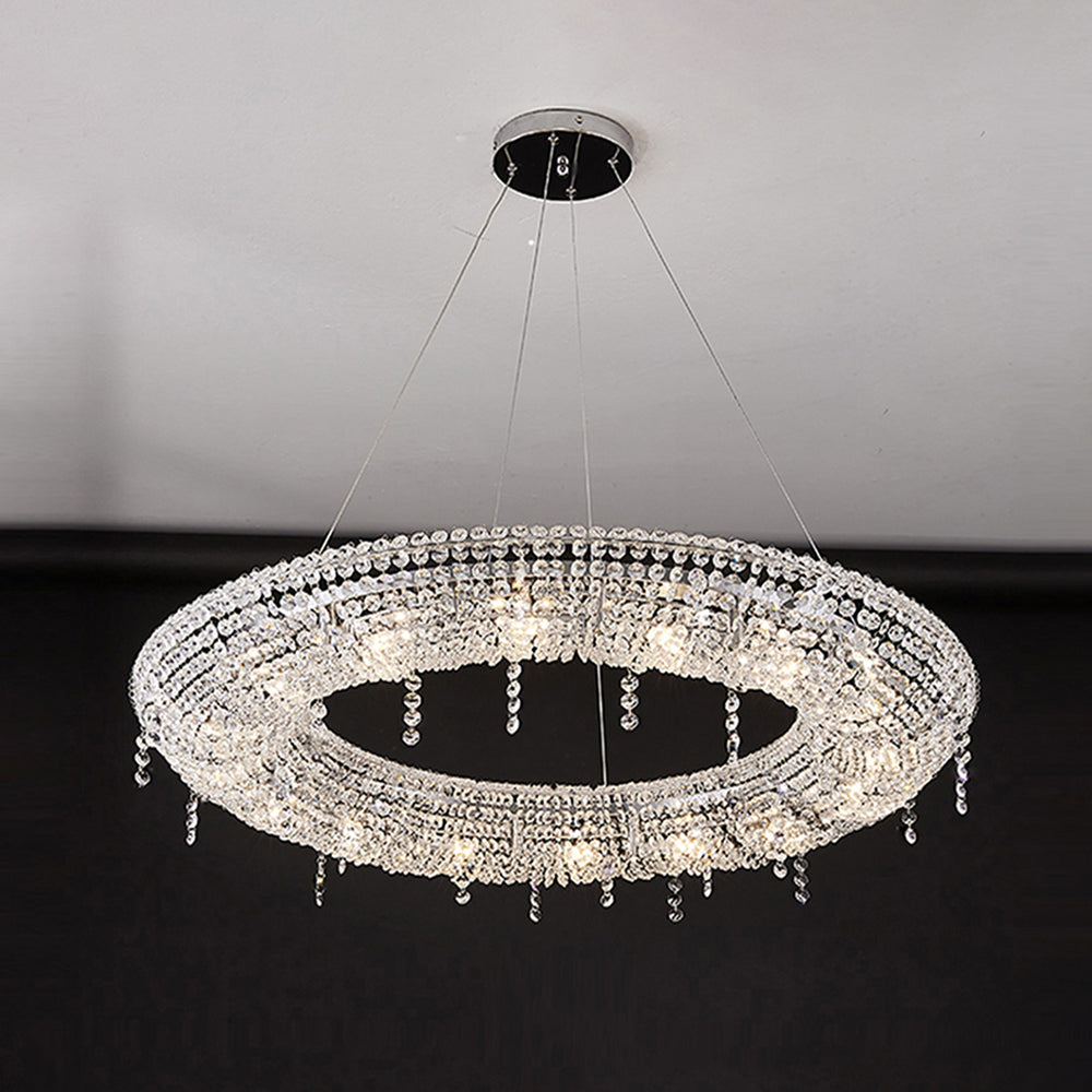 Kristy Suspension Anneau Nordique, Métal/Cristal, Doré, Chambre à Coucher/Salon