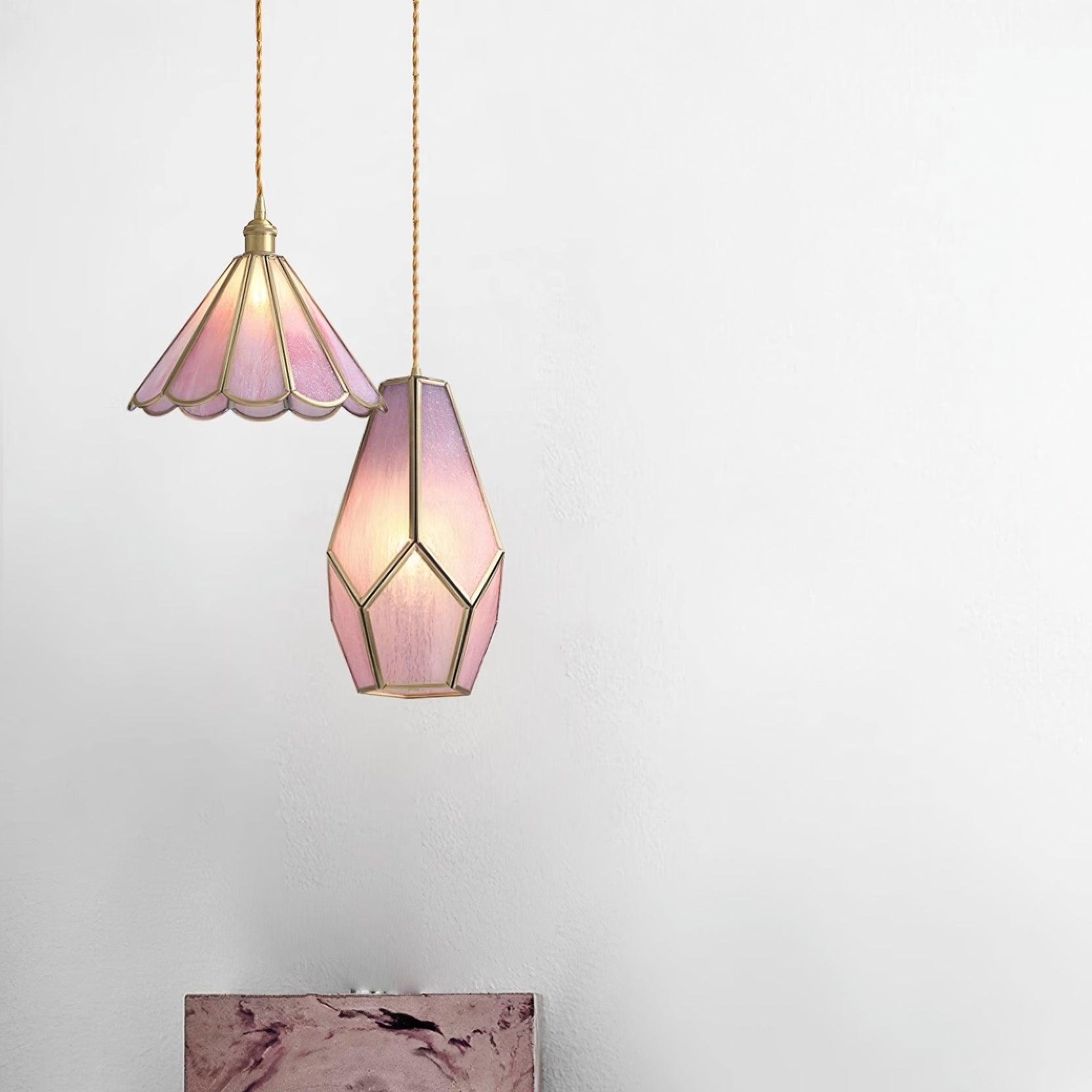 Lione Suspension en vitrail rose - Neutralighting