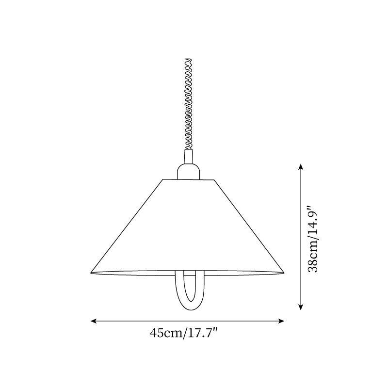 Makoto Suspension Lampe Tissu Cone Bois Réglable - Neutralighting