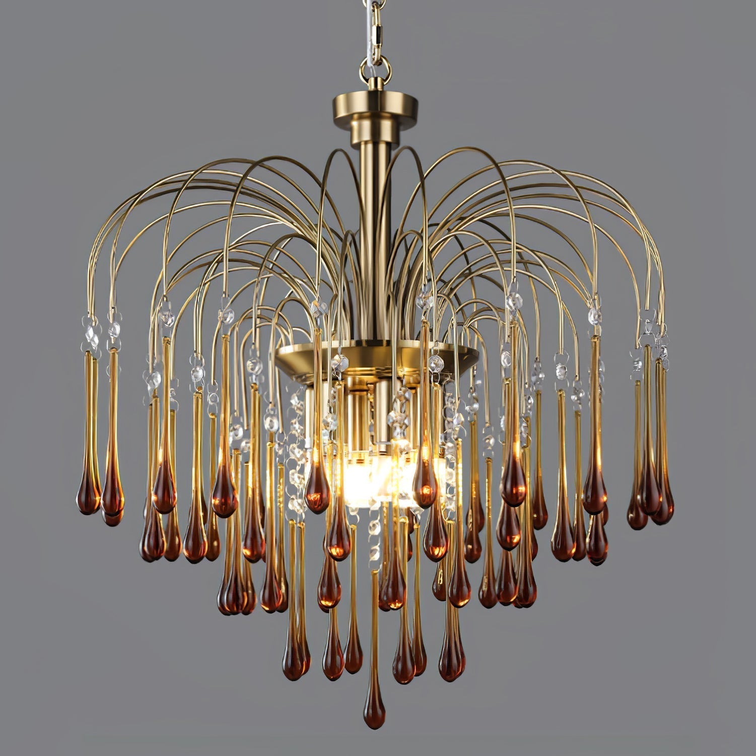Lustra Chandelier Bras Dorés et Cristal - Neutralighting