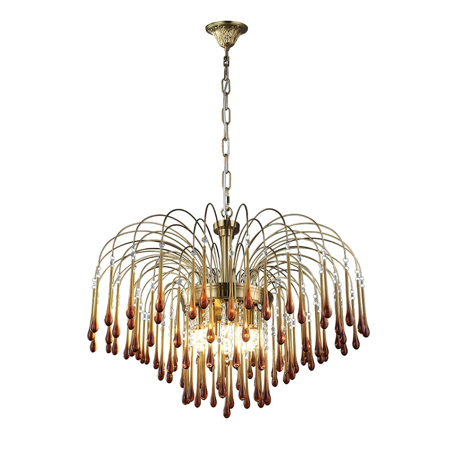 Lustra Chandelier Bras Dorés et Cristal - Neutralighting