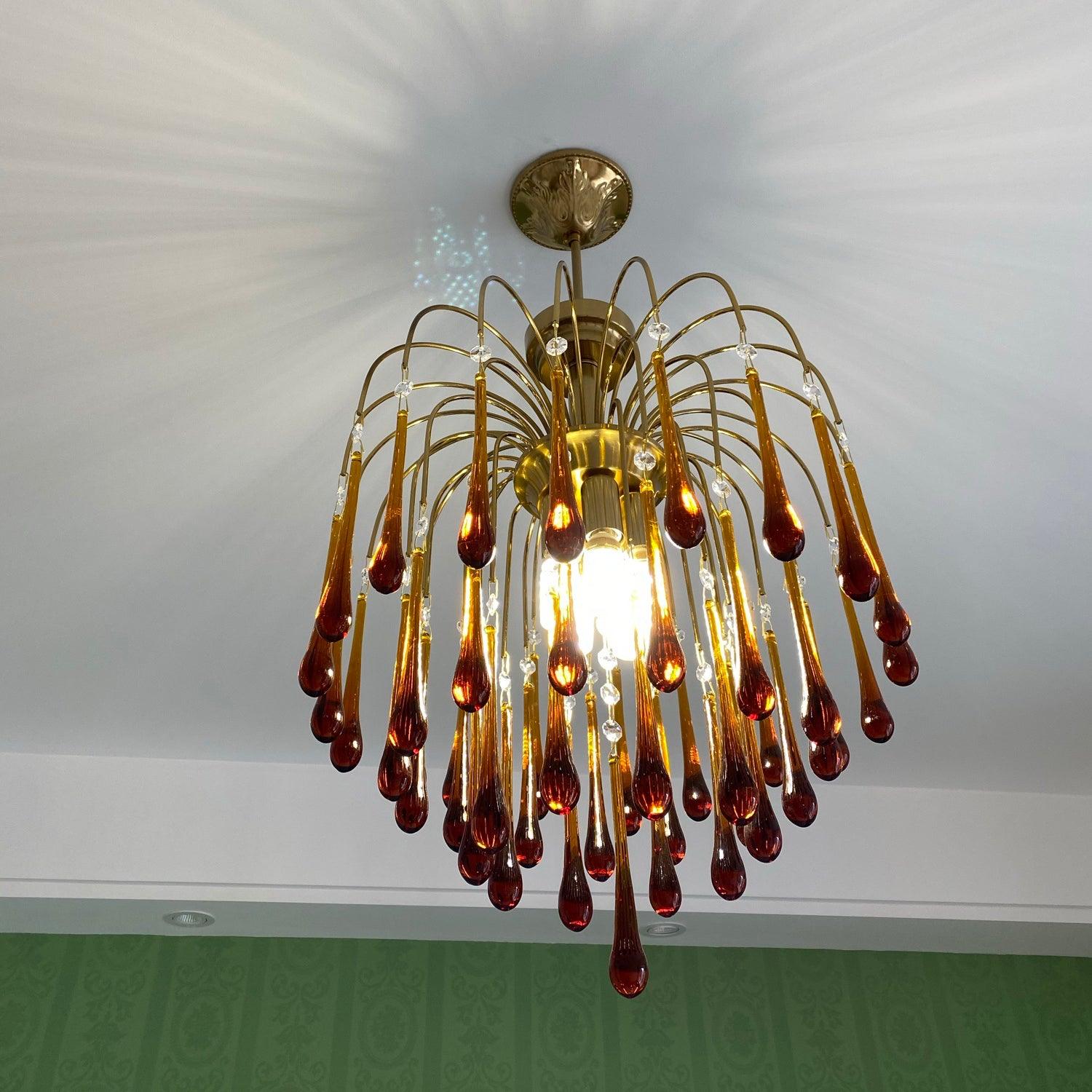 Lustra Chandelier Bras Dorés et Cristal - Neutralighting