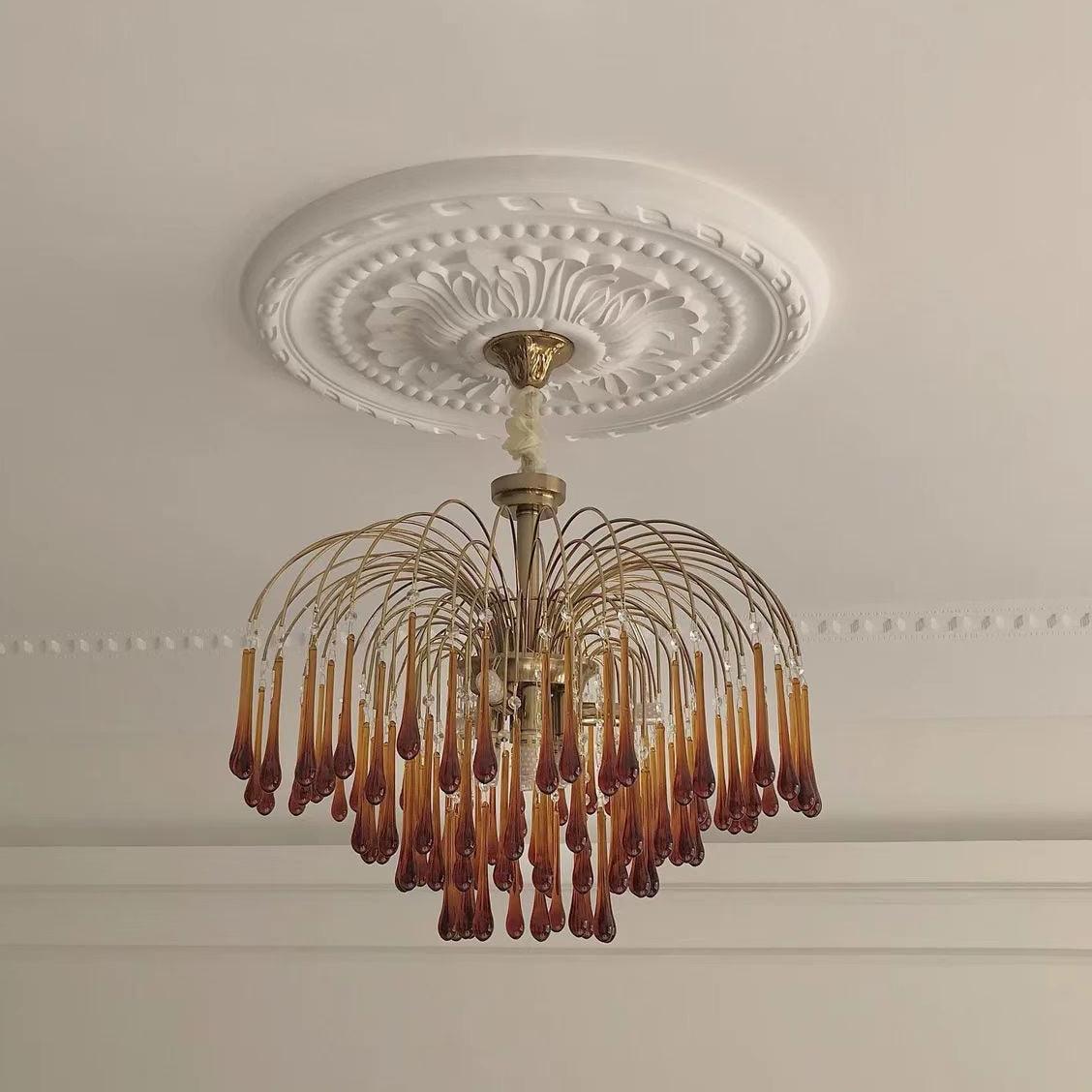 Lustra Chandelier Bras Dorés et Cristal - Neutralighting