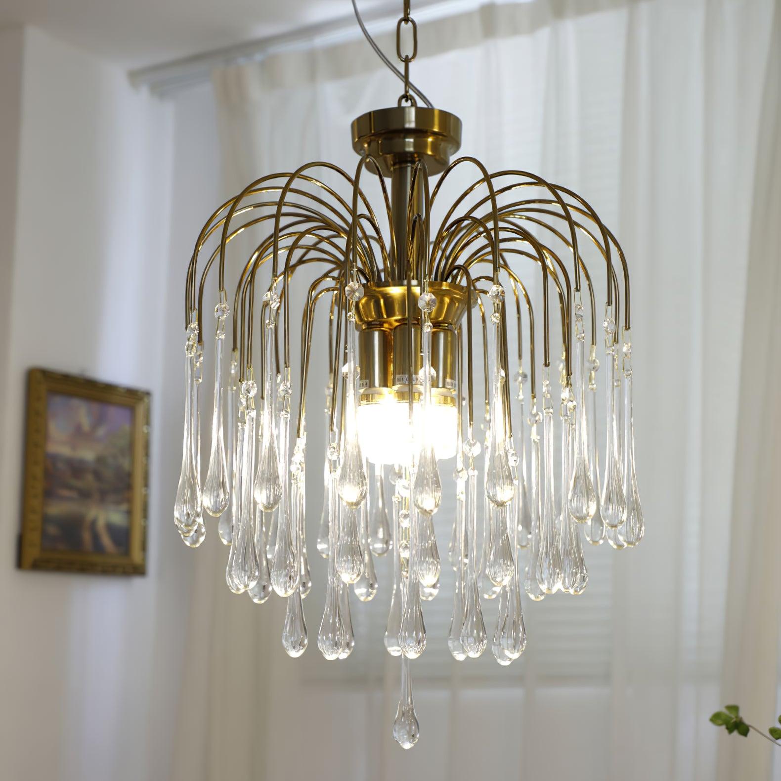Lustra Chandelier Bras Dorés et Cristal - Neutralighting