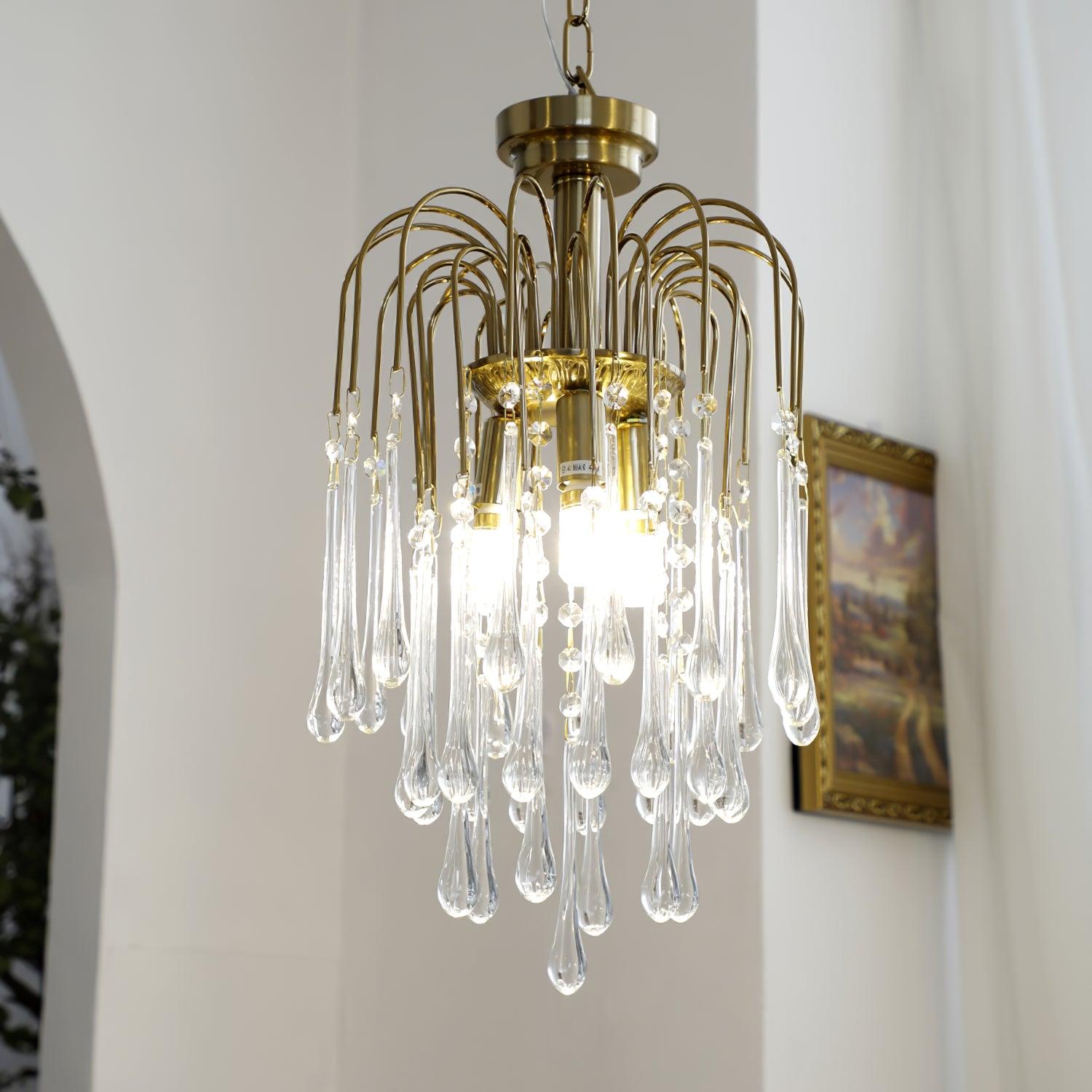 Lustra Chandelier Bras Dorés et Cristal - Neutralighting