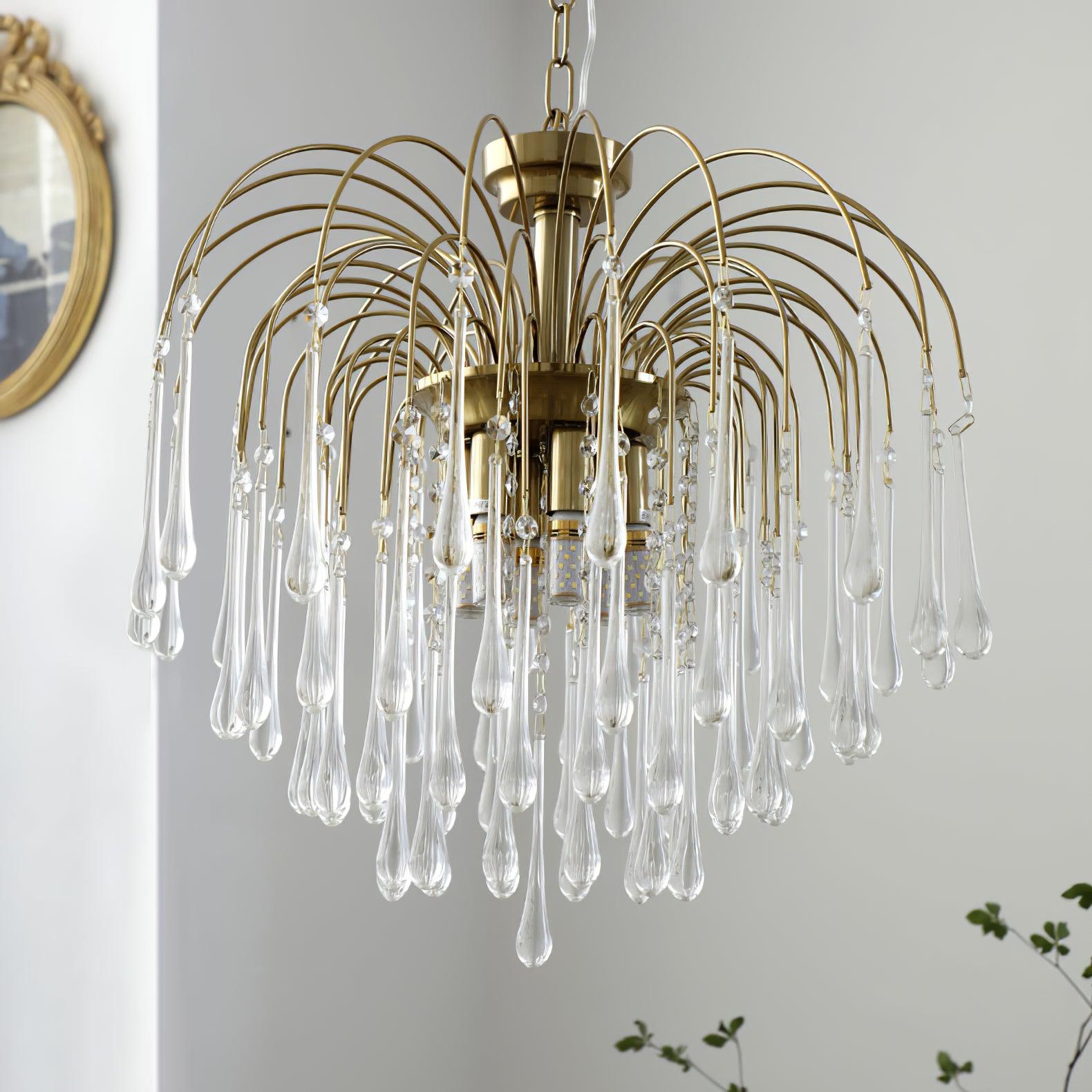 Lustra Chandelier Bras Dorés et Cristal - Neutralighting