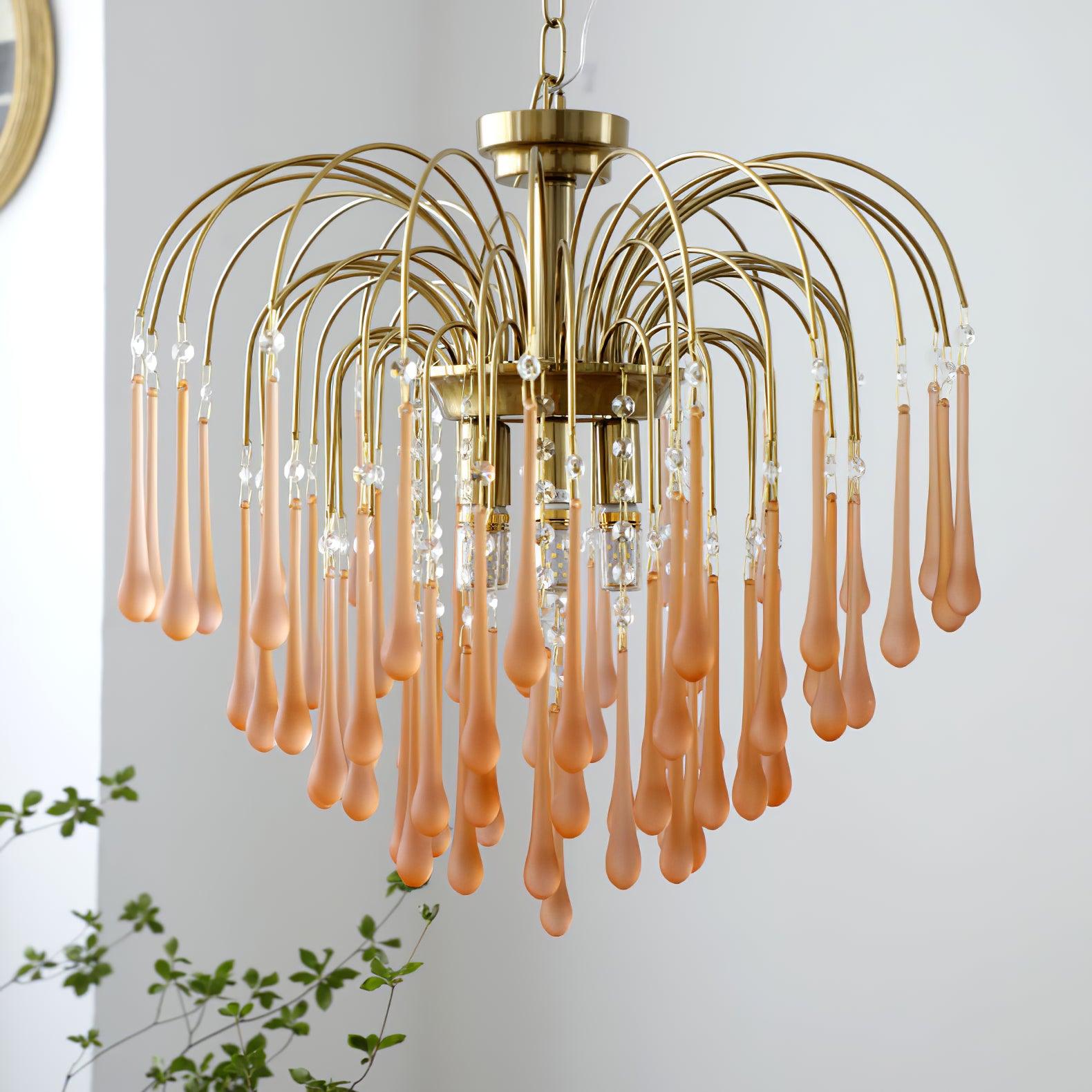 Lustra Chandelier Bras Dorés et Cristal - Neutralighting
