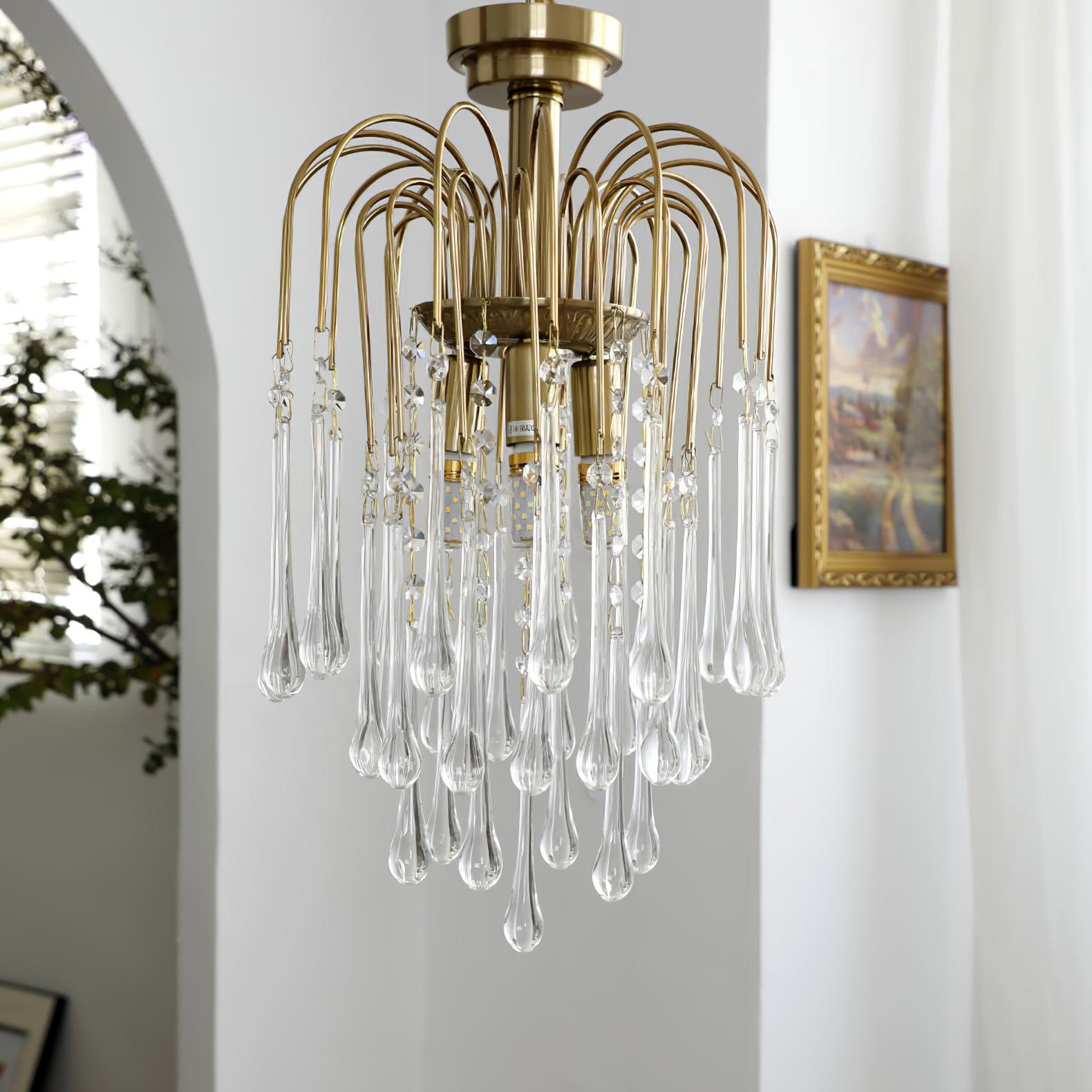 Lustra Chandelier Bras Dorés et Cristal - Neutralighting