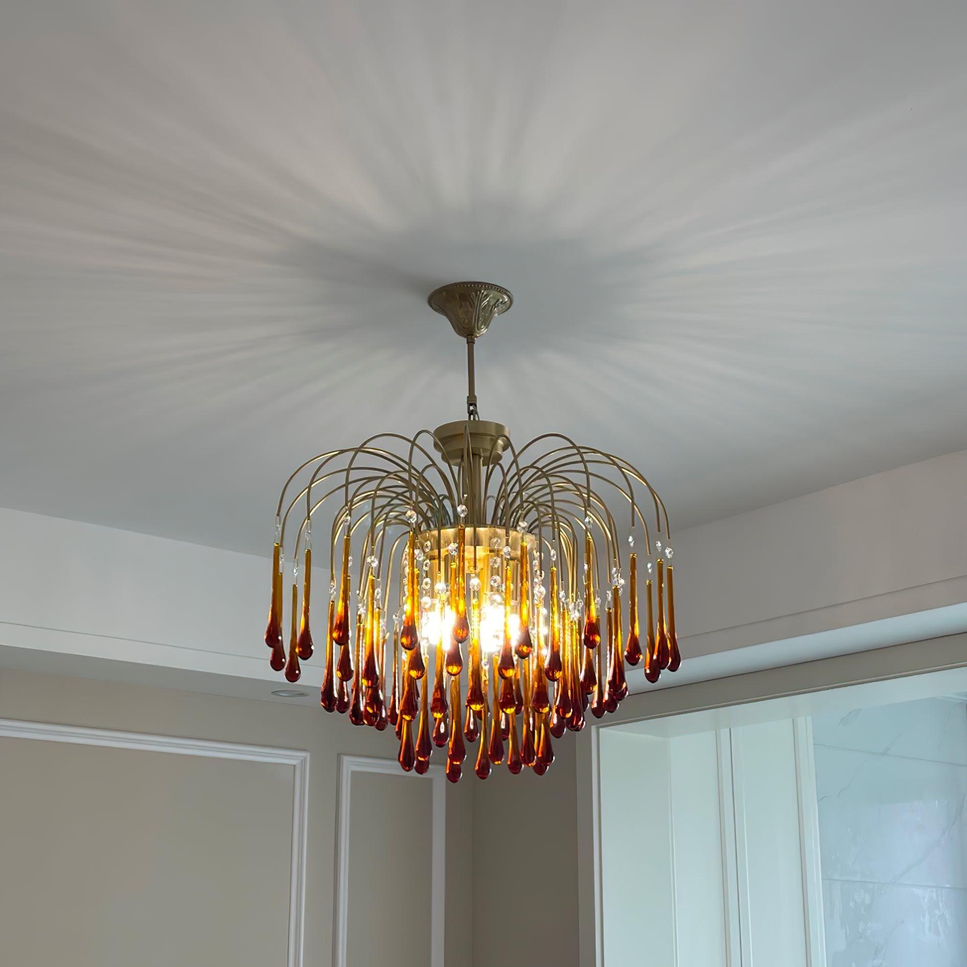 Lustra Chandelier Bras Dorés et Cristal - Neutralighting