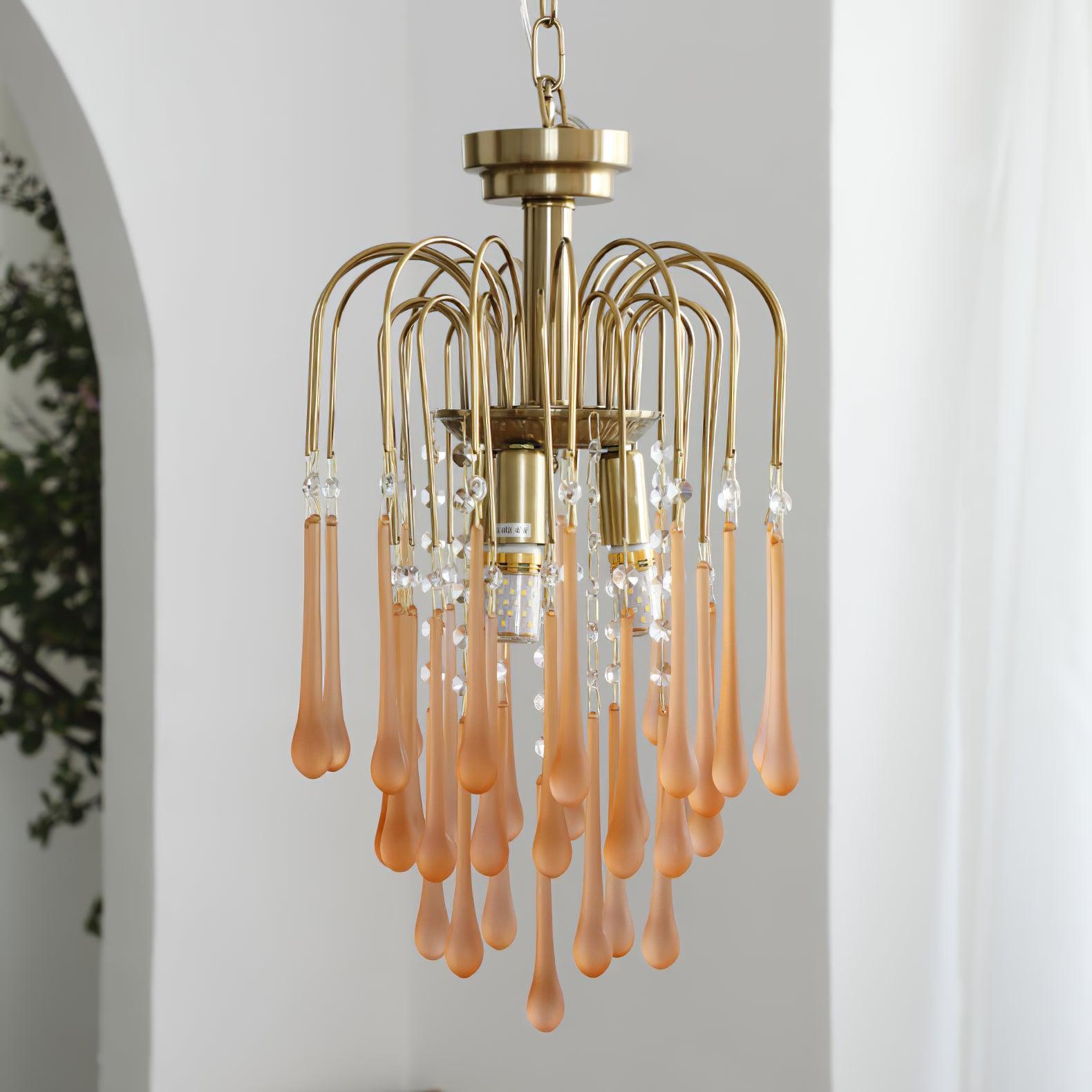 Lustra Chandelier Bras Dorés et Cristal - Neutralighting