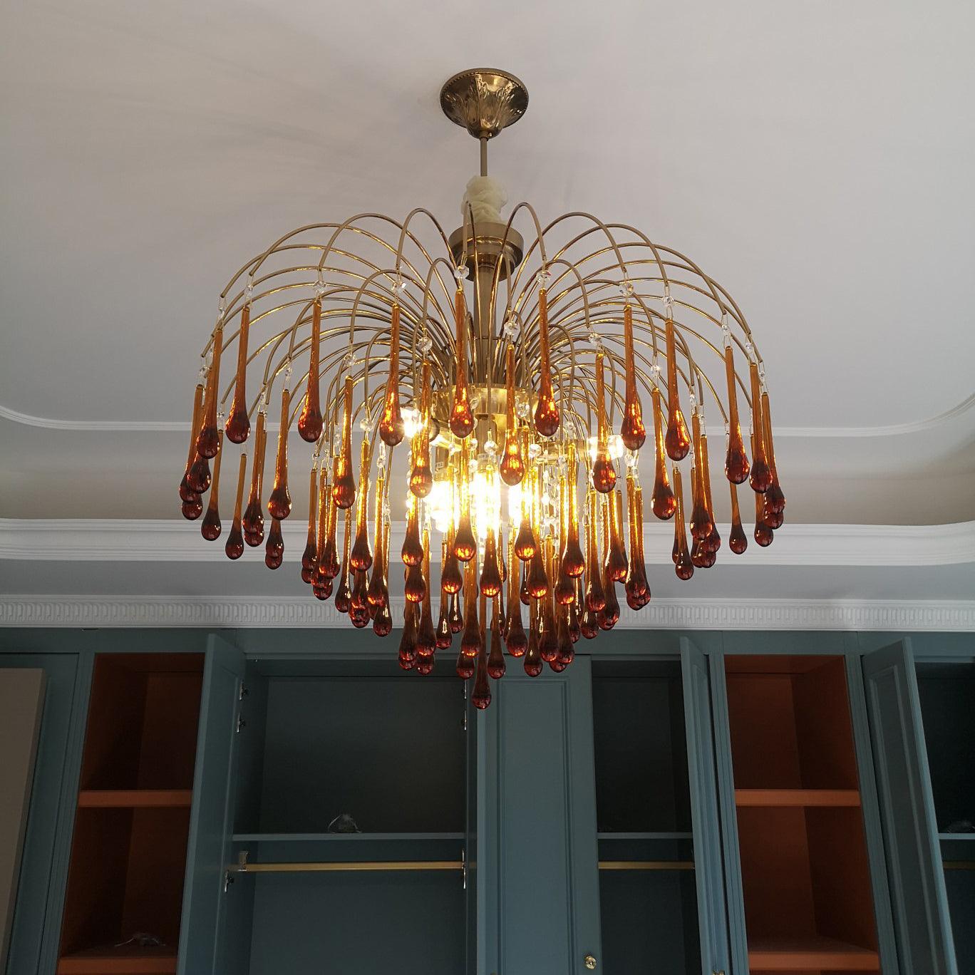 Lustra Chandelier Bras Dorés et Cristal - Neutralighting