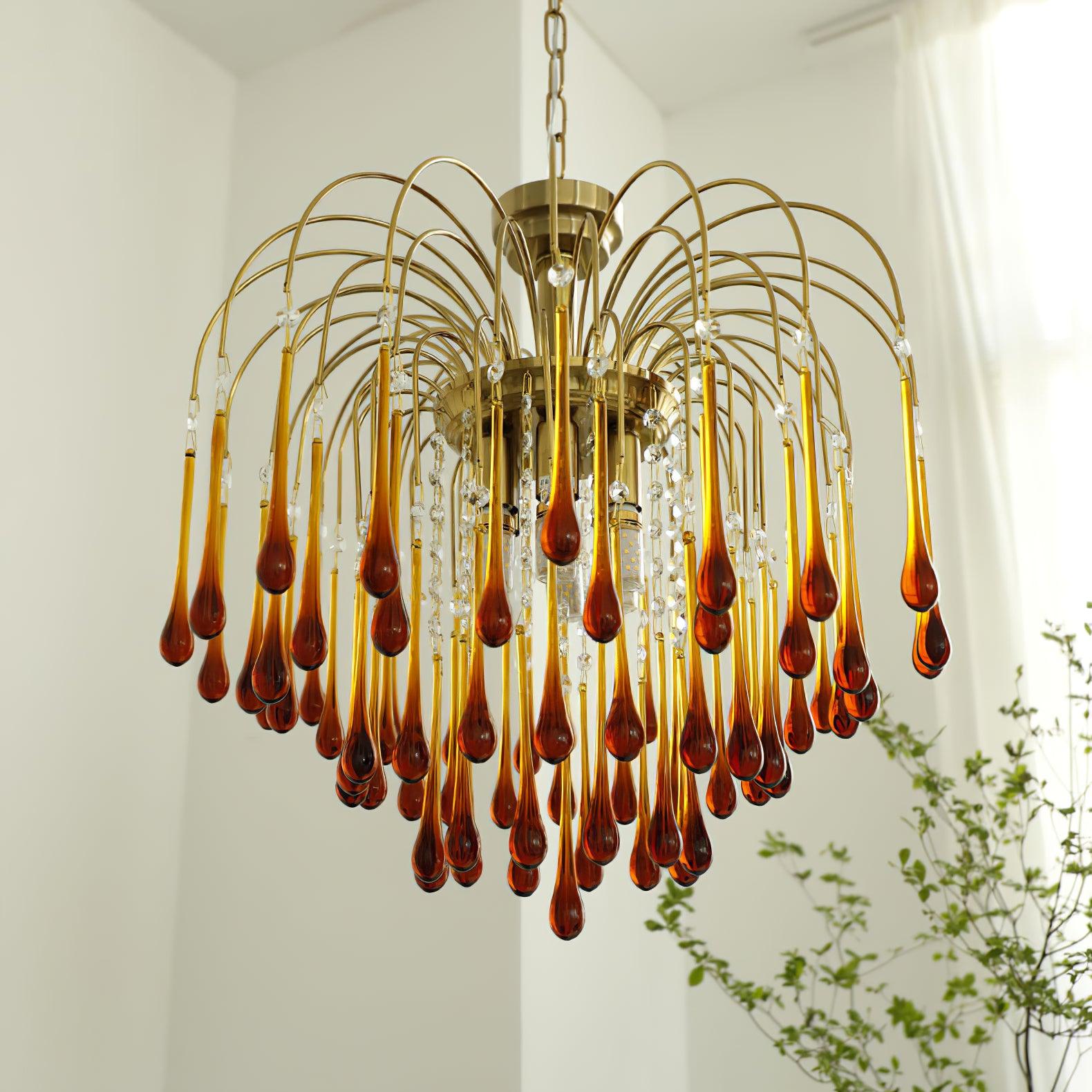Lustra Chandelier Bras Dorés et Cristal - Neutralighting