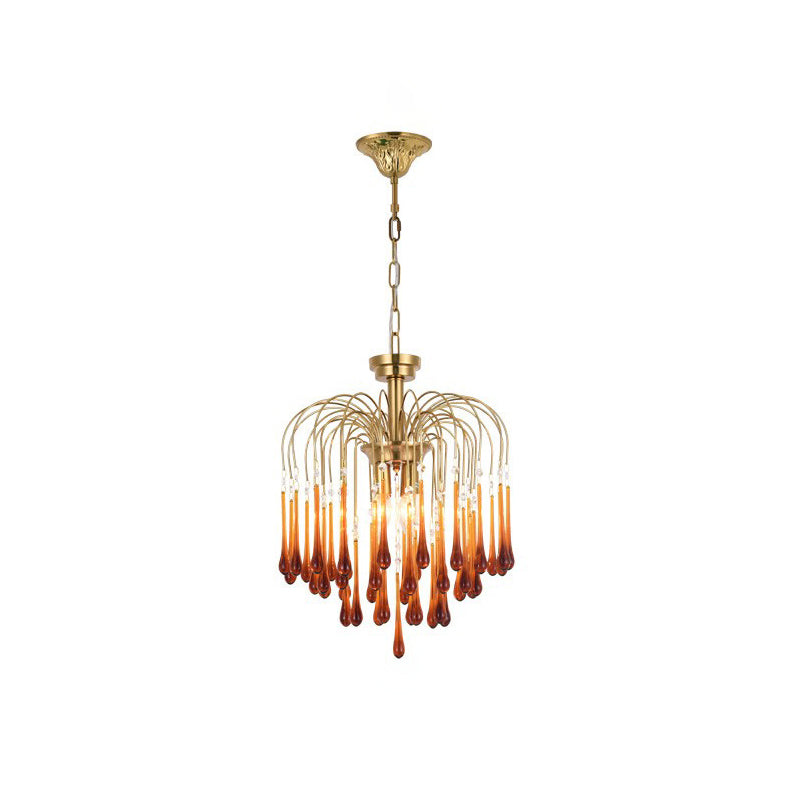 Lustra Chandelier Bras Dorés et Cristal - Neutralighting
