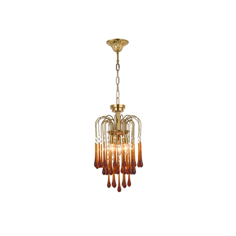 Lustra Chandelier Bras Dorés et Cristal - Neutralighting