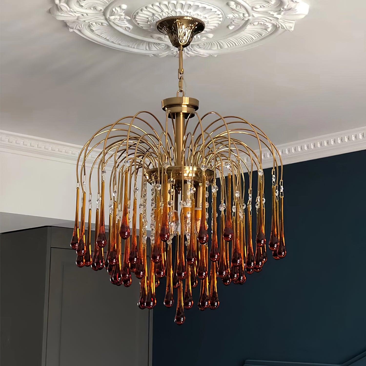 Lustra Chandelier Bras Dorés et Cristal - Neutralighting