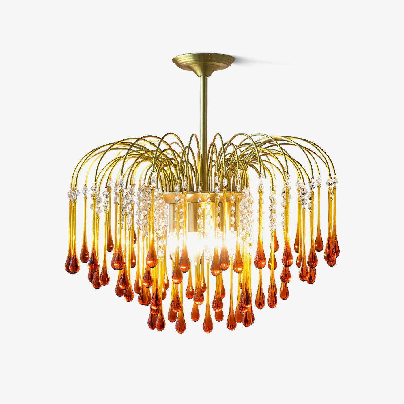 Lustra Chandelier Bras Dorés et Cristal - Neutralighting