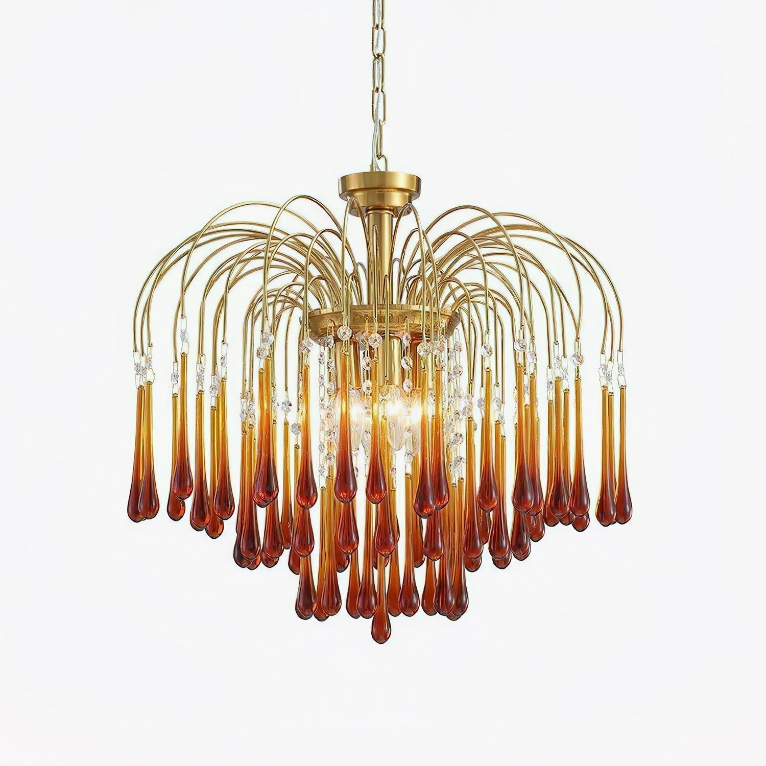 Lustra Chandelier Bras Dorés et Cristal - Neutralighting
