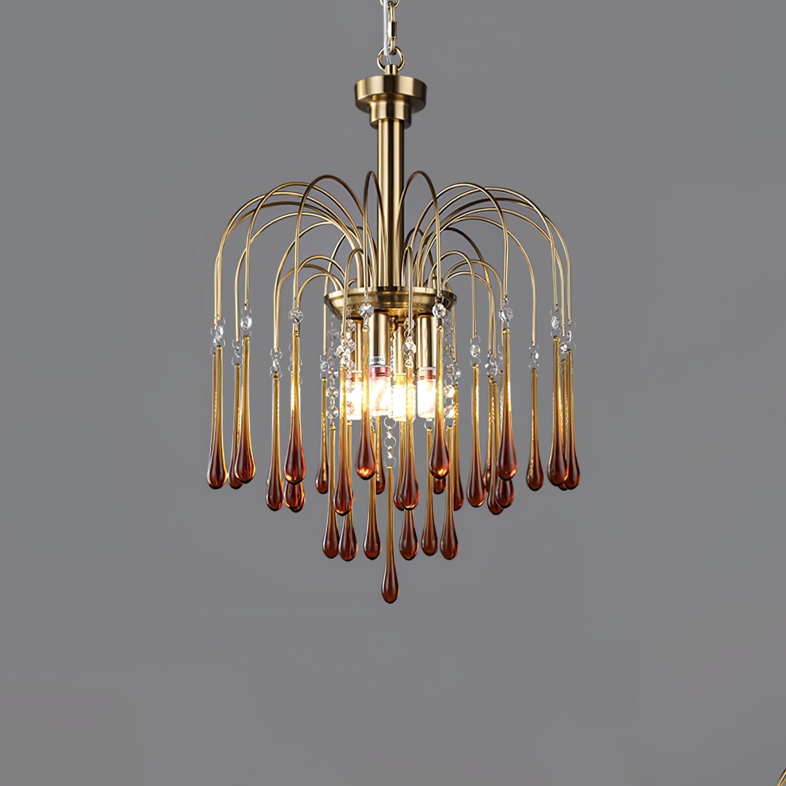 Lustra Chandelier Bras Dorés et Cristal - Neutralighting