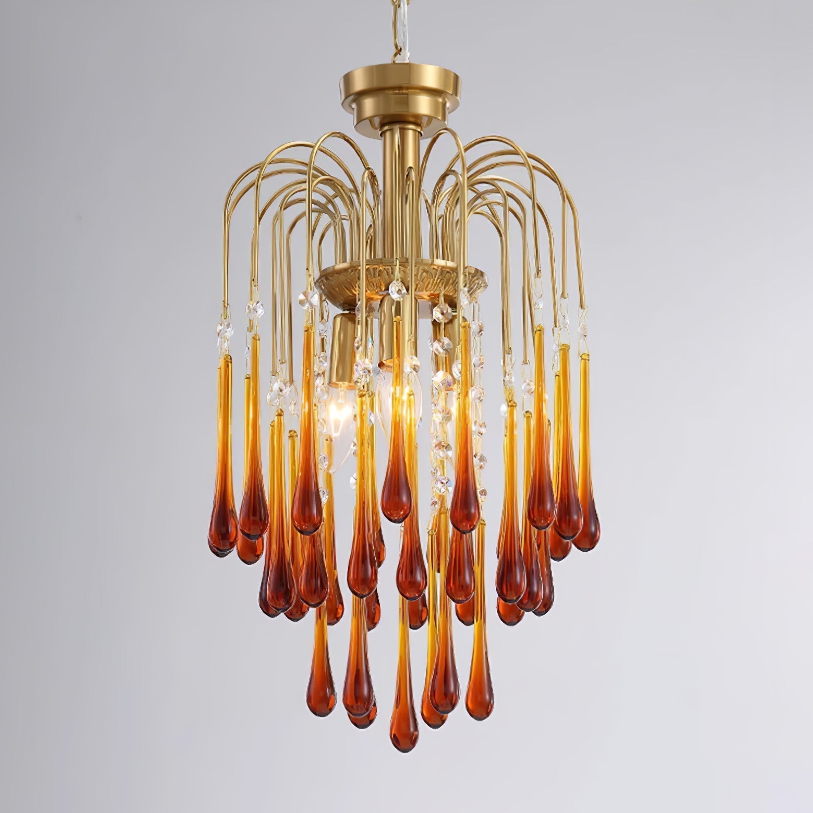 Lustra Chandelier Bras Dorés et Cristal - Neutralighting