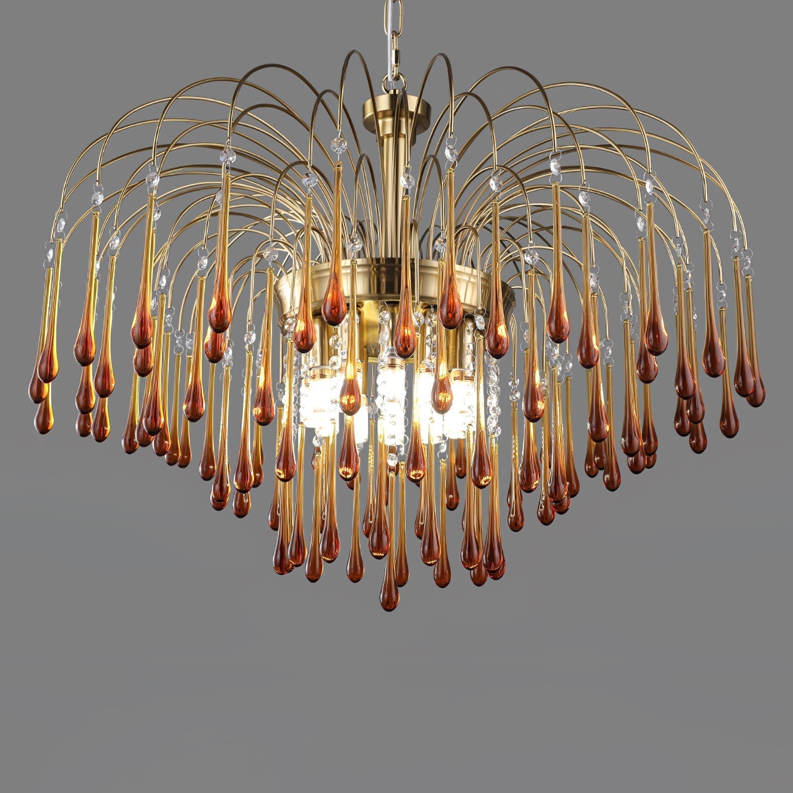 Lustra Chandelier Bras Dorés et Cristal - Neutralighting