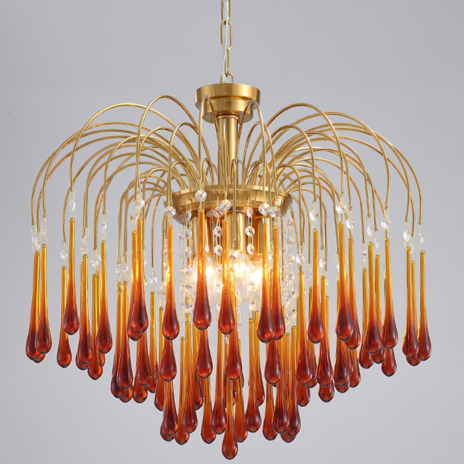 Lustra Chandelier Bras Dorés et Cristal - Neutralighting