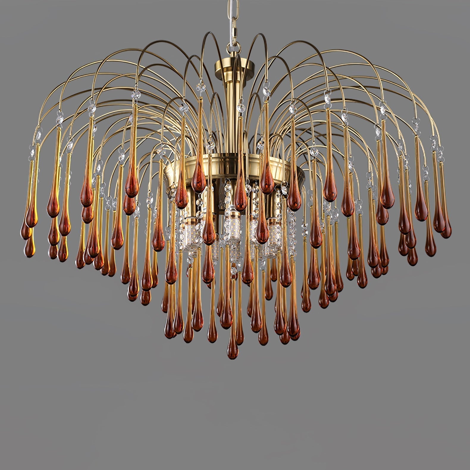 Lustra Chandelier Bras Dorés et Cristal - Neutralighting