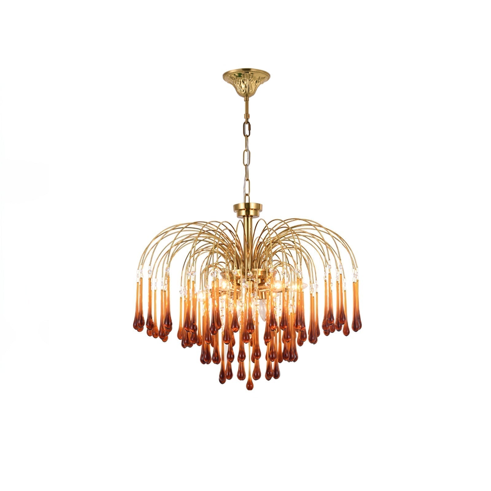 Lustra Chandelier Bras Dorés et Cristal - Neutralighting