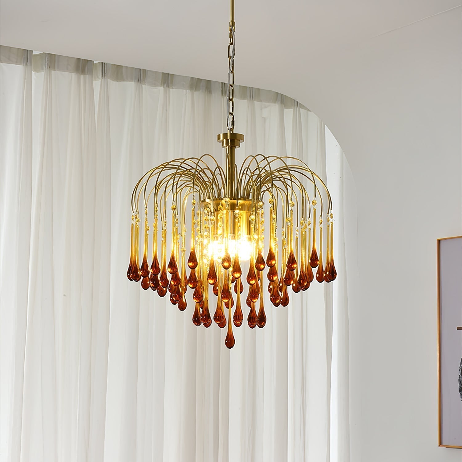 Lustra Chandelier Bras Dorés et Cristal - Neutralighting