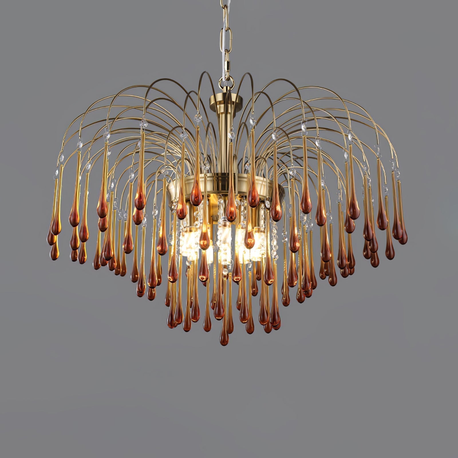 Lustra Chandelier Bras Dorés et Cristal - Neutralighting