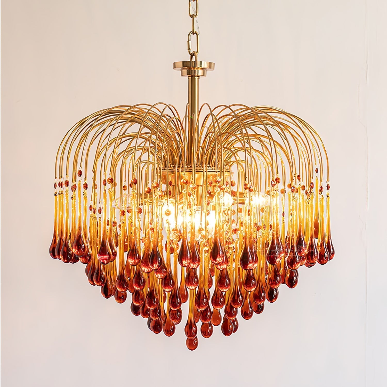 Lustra Chandelier Bras Dorés et Cristal - Neutralighting