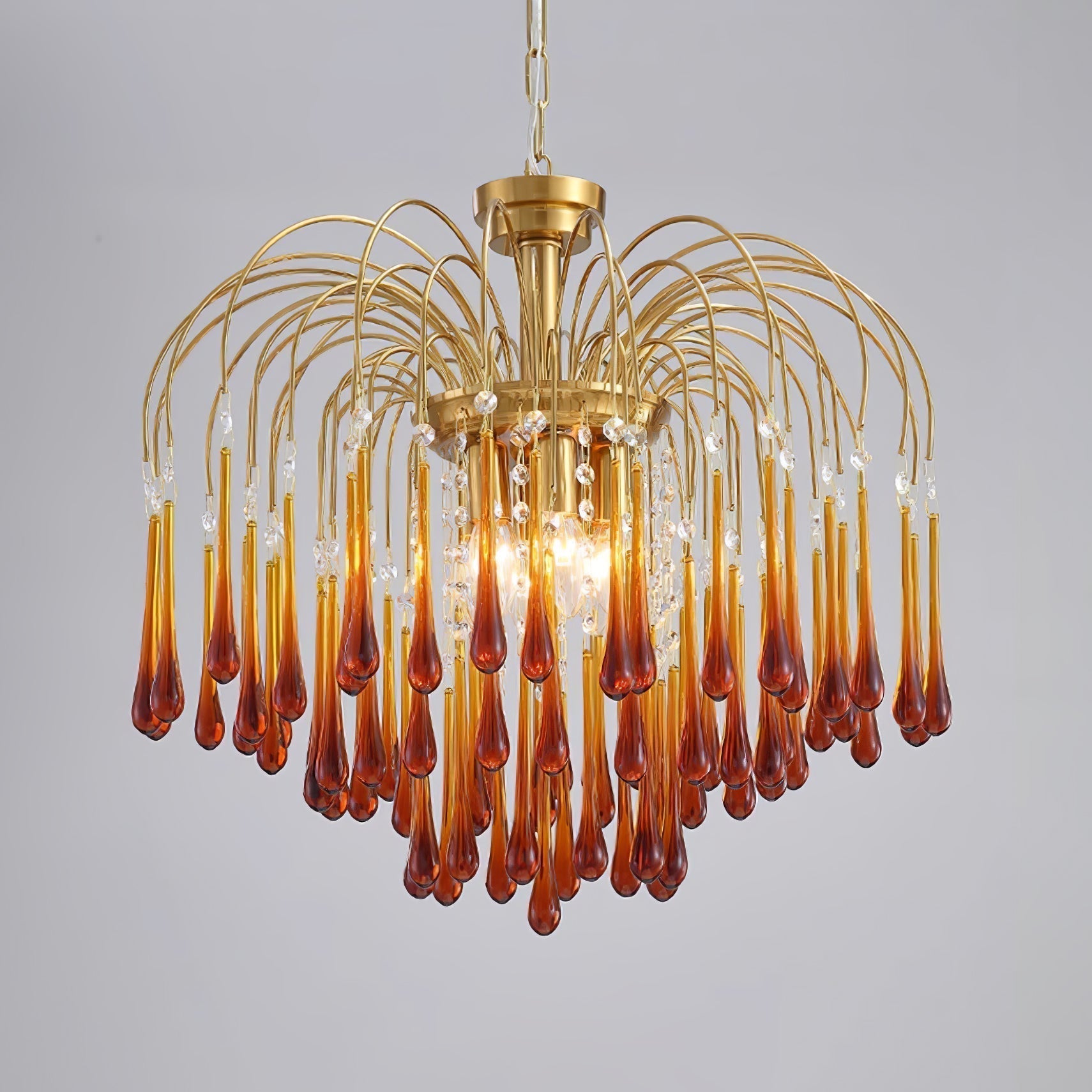 Lustra Chandelier Bras Dorés et Cristal - Neutralighting