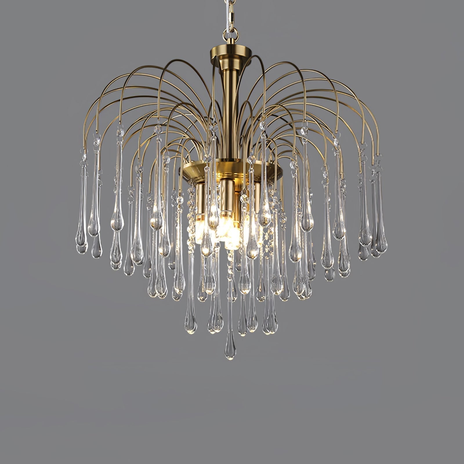 Lustra Chandelier Bras Dorés et Cristal - Neutralighting