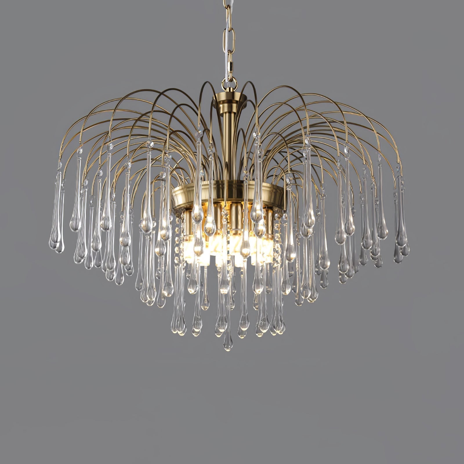 Lustra Chandelier Bras Dorés et Cristal - Neutralighting
