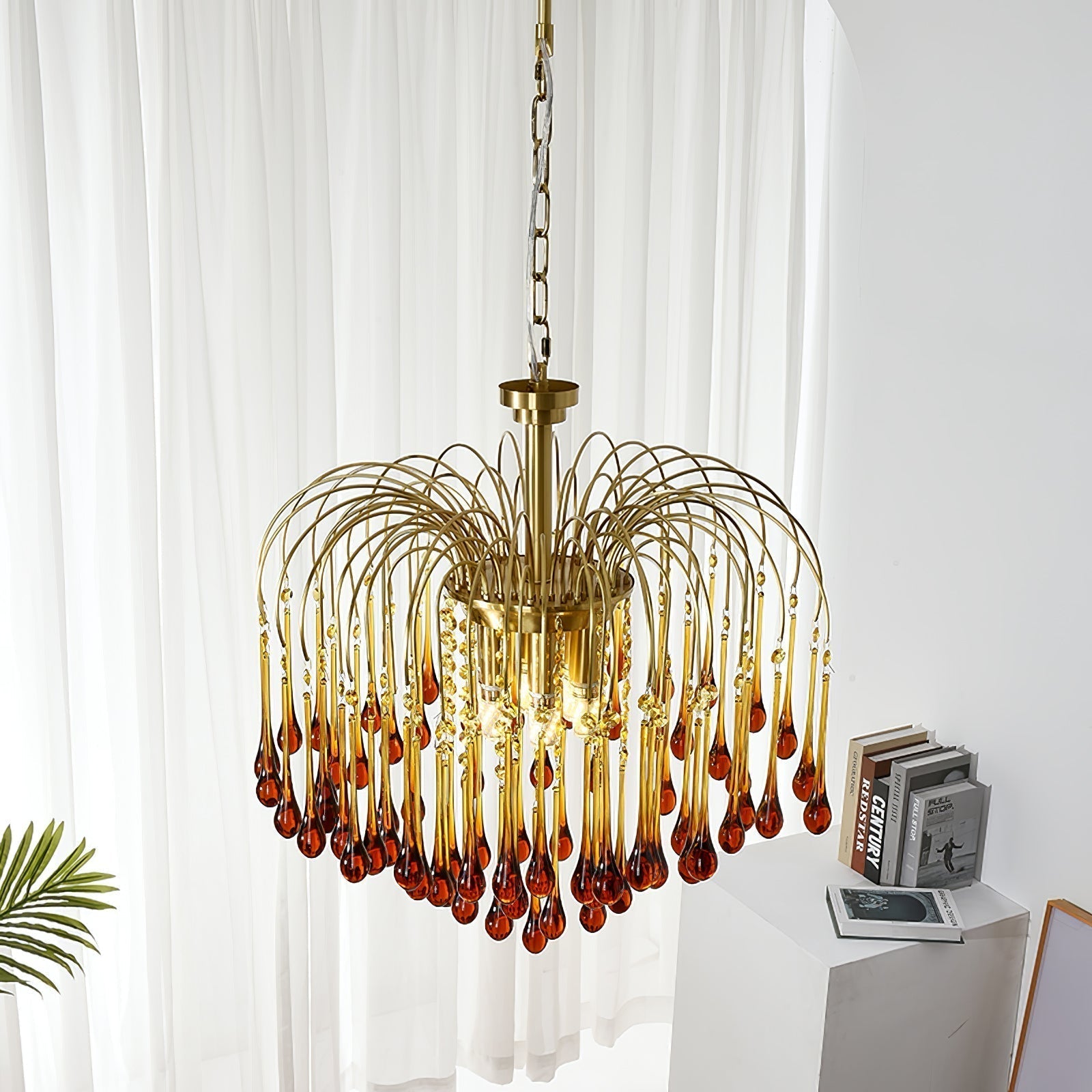 Lustra Chandelier Bras Dorés et Cristal - Neutralighting