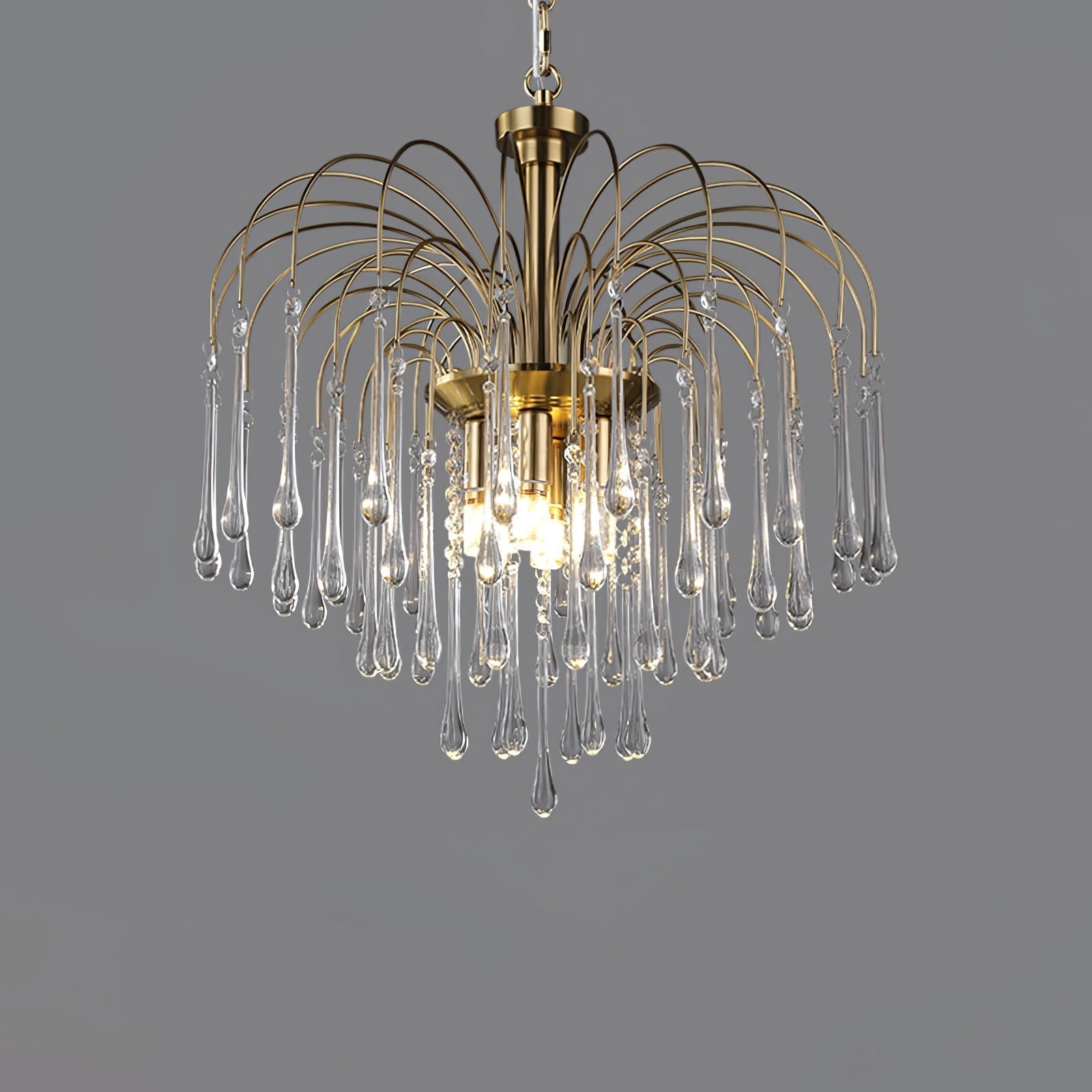 Lustra Chandelier Bras Dorés et Cristal - Neutralighting