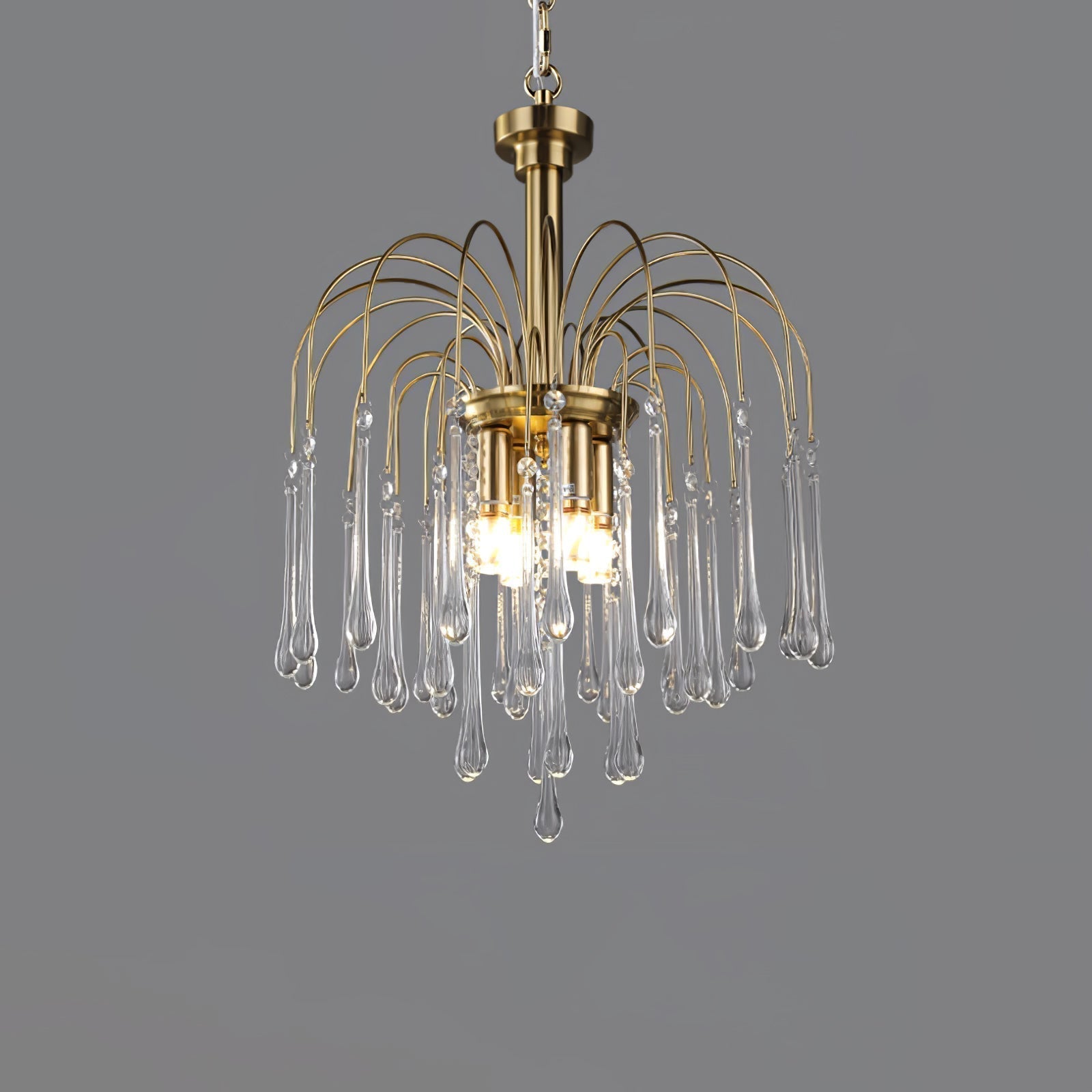 Lustra Chandelier Bras Dorés et Cristal - Neutralighting