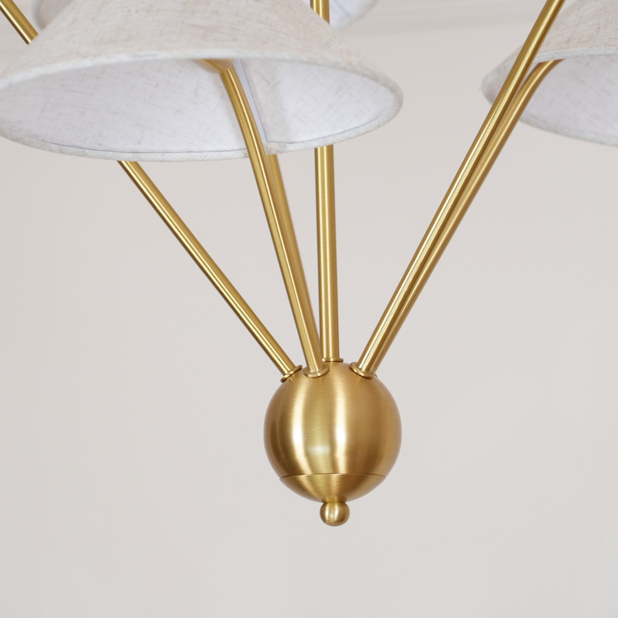 Lustra Chandelier Laiton Courbé Beige - Neutralighting