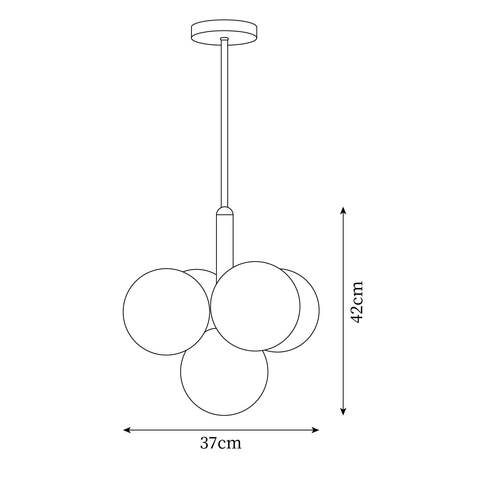 Lustre Globe en Verre Cluster Cadre en Laiton Moderne Minimaliste pour Maison - Neutralighting