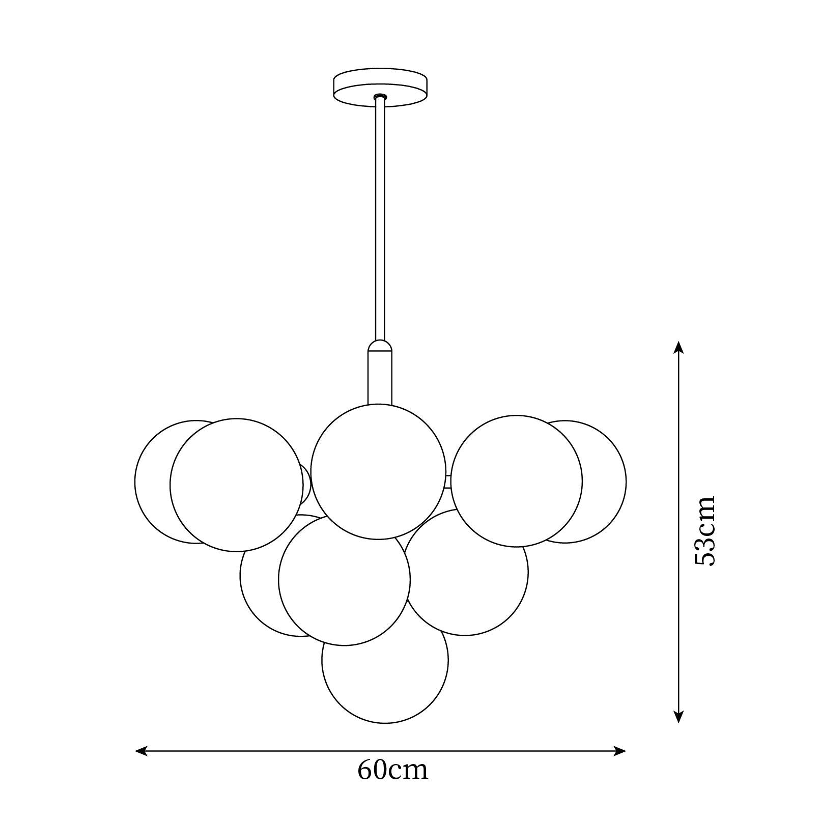 Lustre Globe en Verre Cluster Cadre en Laiton Moderne Minimaliste pour Maison - Neutralighting