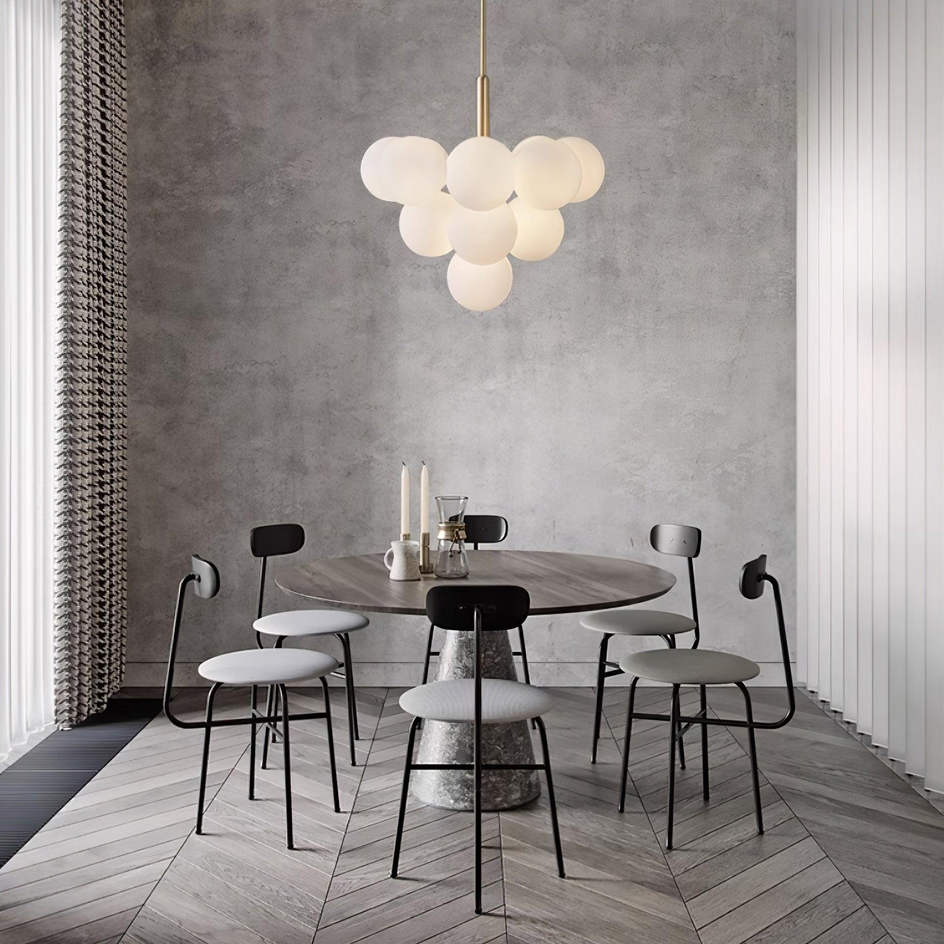 Lustre Globe en Verre Cluster Cadre en Laiton Moderne Minimaliste pour Maison - Neutralighting