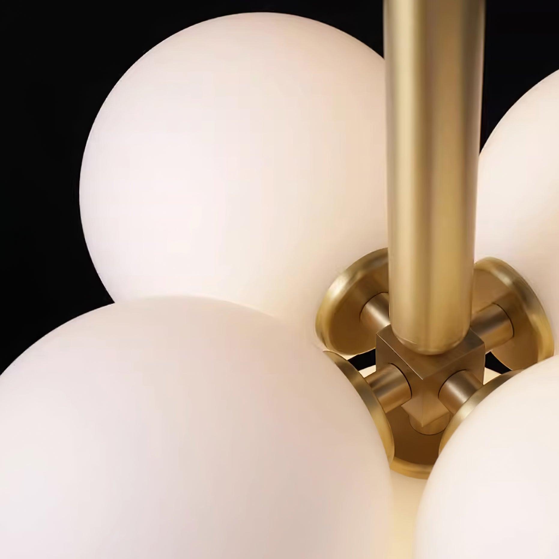 Lustre Globe en Verre Cluster Cadre en Laiton Moderne Minimaliste pour Maison - Neutralighting
