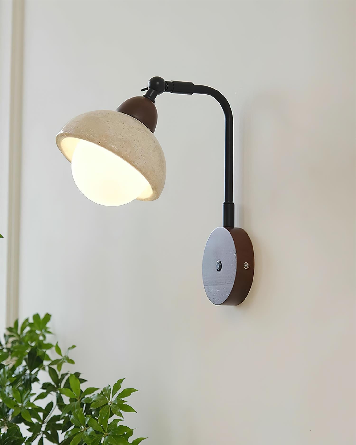Solaro Applique Murale Travertin Blanc Globe Opalescent - Neutralighting