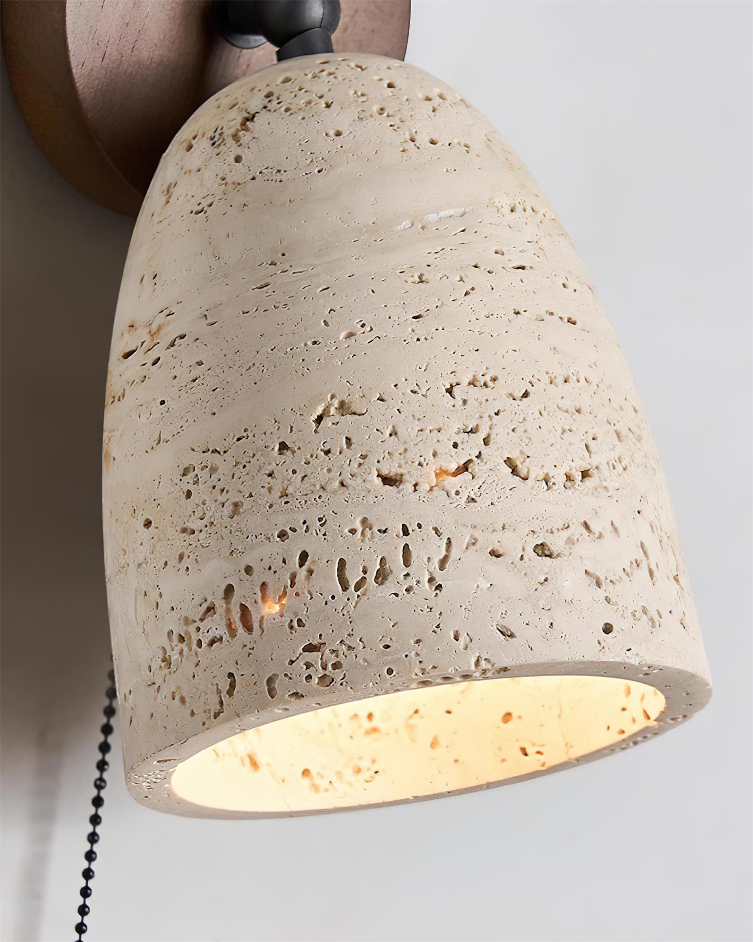 Solaro Applique Murale Travertin Avec Chaîne De Tirage - Neutralighting