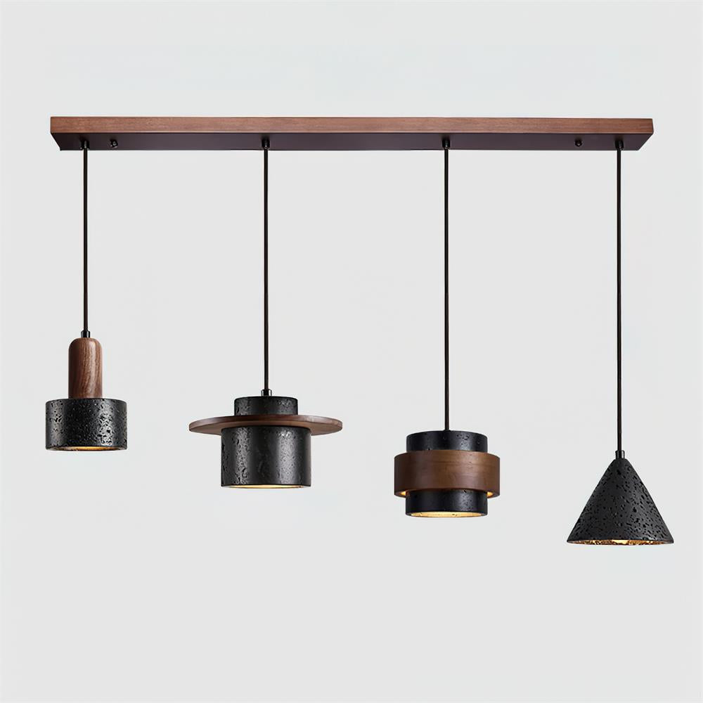 Ritta Ensemble de Lampes Suspendues Travertin Noir - Neutralighting
