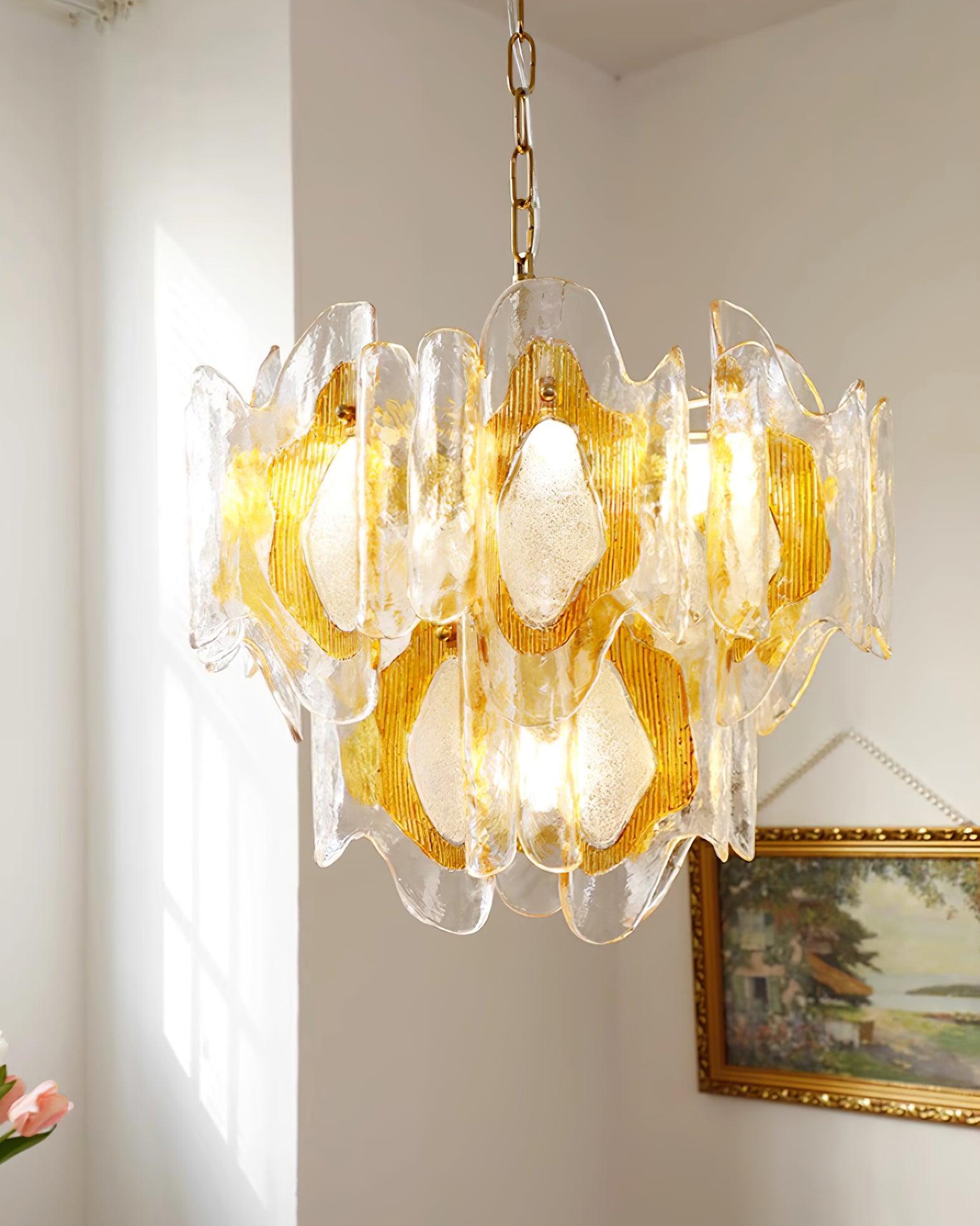 Marrina Lustre Vintage Verre Ambre Élégance - Neutralighting
