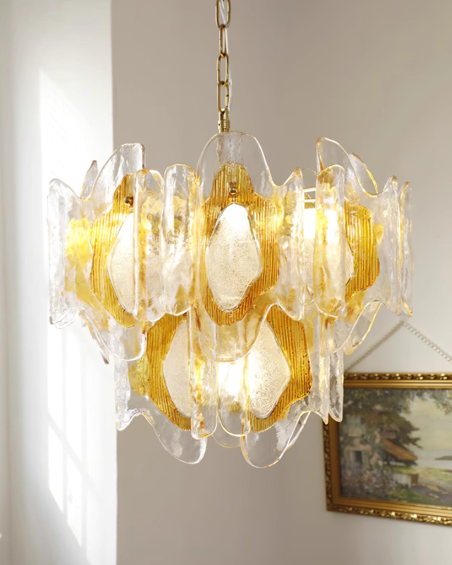 Marrina Lustre Vintage Verre Ambre Élégance - Neutralighting