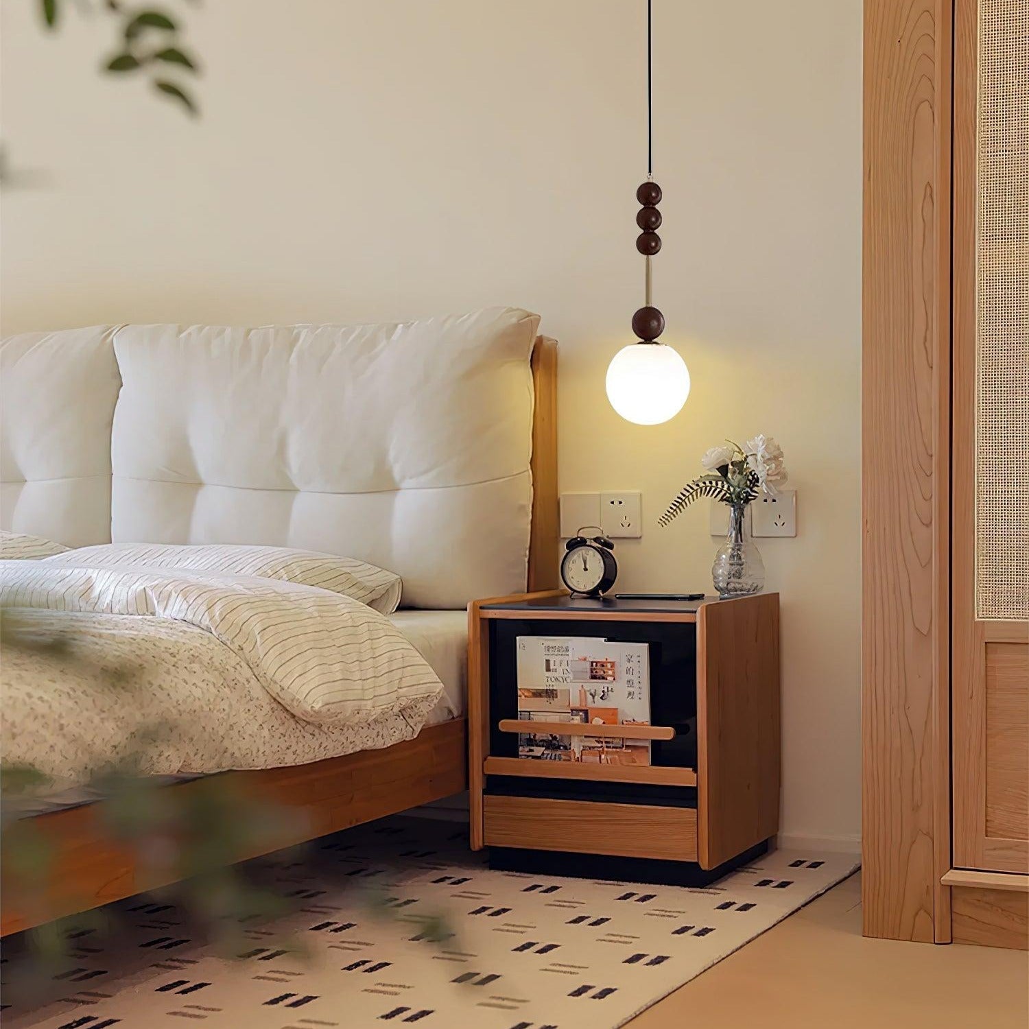 Norn Suspension Verre Perles en Bois - Neutralighting